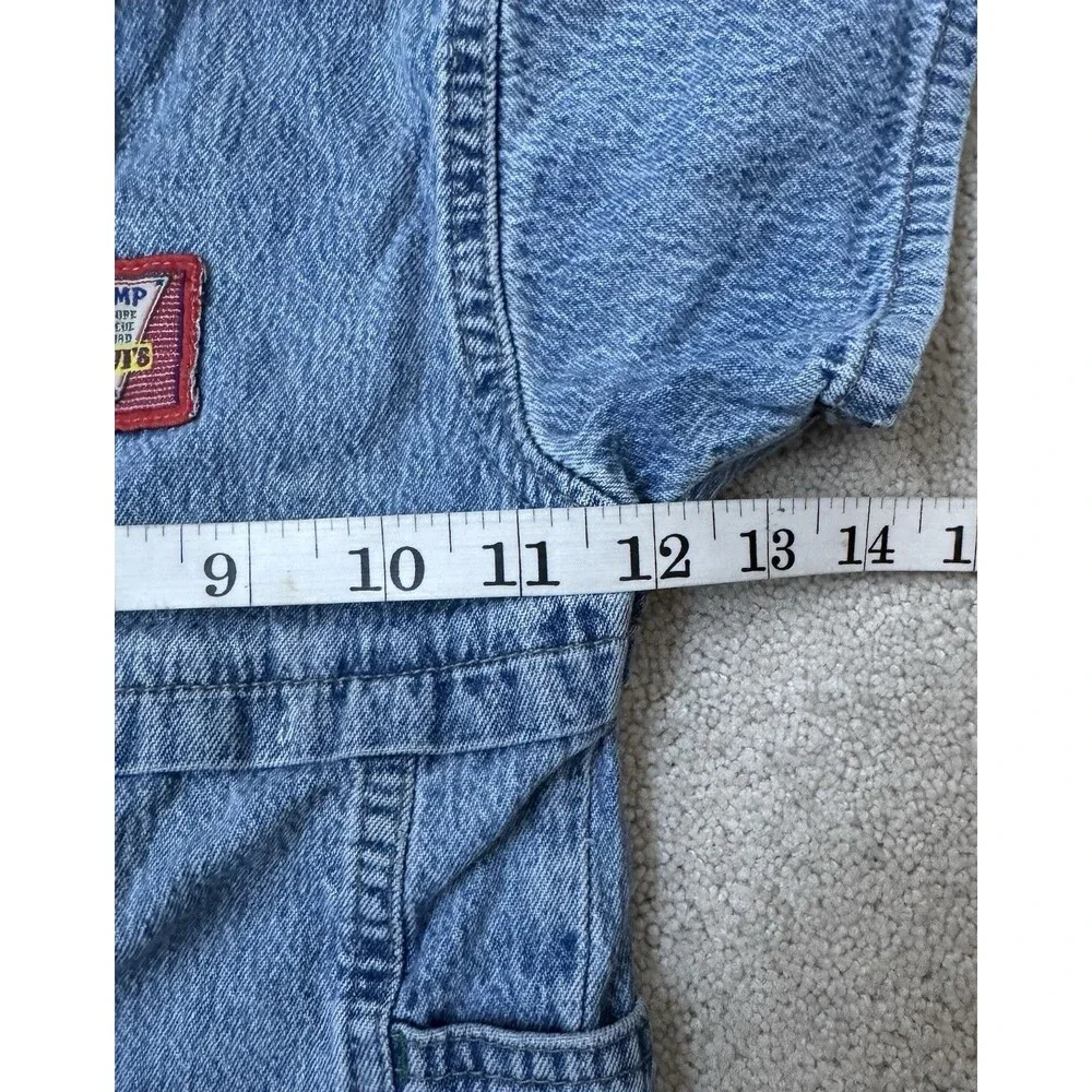 Vintage Levi’s Baby Denim Romper-Camp Levi’s Patch 90’s Light Wash Jean Shortall